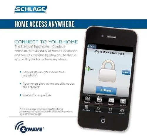 Schlage Home Keypad Lever With Camelot Trim & Z-Wave Technology (Aged Bronze)
