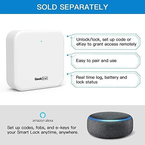 Geek Smart Door Lock - Keyless Fingerprint and Touchscreen Digital Door Lock, Secure Bluetooth, Easy Install, Great for Airbnb, Hotels and Offices, Homes, Apartments, Silver(Upgraded 3.0)