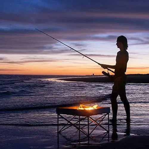 FIRESIDE OUTDOOR Pop-Up Fire Pit | Portable and Lightweight | Fullsize 24 Inch | Weighs 7 lbs. | Never Rust Fire Pit | Heat Shield NOT Included