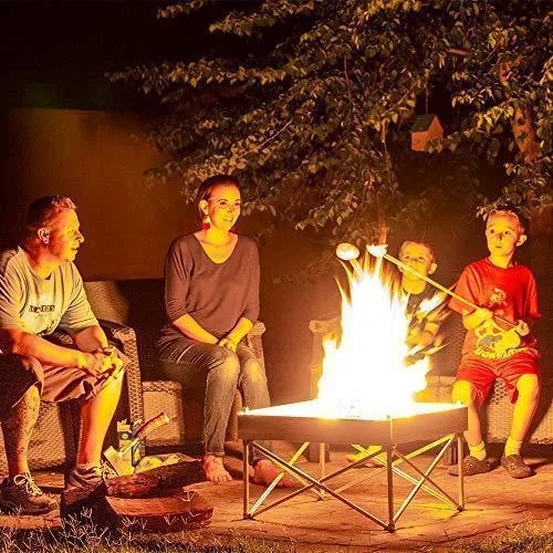 FIRESIDE OUTDOOR Pop-Up Fire Pit | Portable and Lightweight | Fullsize 24 Inch | Weighs 7 lbs. | Never Rust Fire Pit | Heat Shield NOT Included