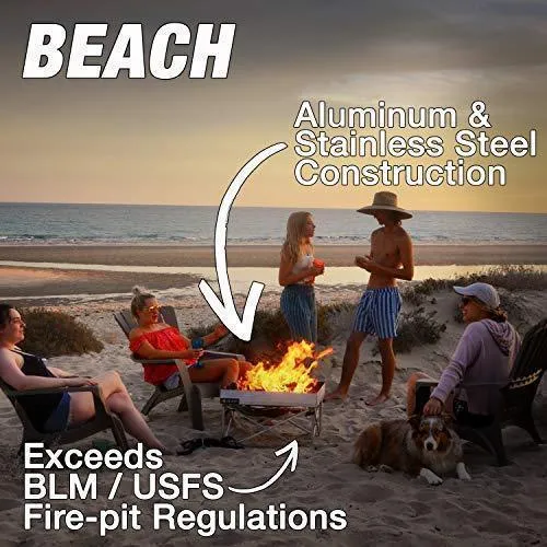FIRESIDE OUTDOOR Pop-Up Fire Pit | Portable and Lightweight | Fullsize 24 Inch | Weighs 7 lbs. | Never Rust Fire Pit | Heat Shield NOT Included