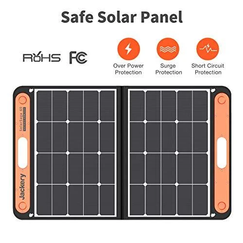 Jackery SolarSaga 60W Solar Panel for Explorer 160/240/500 as Portable Solar Generator, Portable Foldable Solar Charger for Summer Camping Van RV(Can't Charge Explorer 440/ PowerPro)