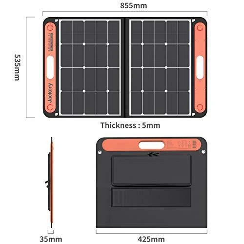 Jackery SolarSaga 60W Solar Panel for Explorer 160/240/500 as Portable Solar Generator, Portable Foldable Solar Charger for Summer Camping Van RV(Can't Charge Explorer 440/ PowerPro)