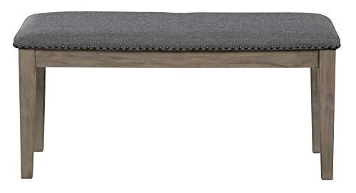 Signature Design by Ashley Aldwin Upholstered Dining Room Bench, Beige & Gray