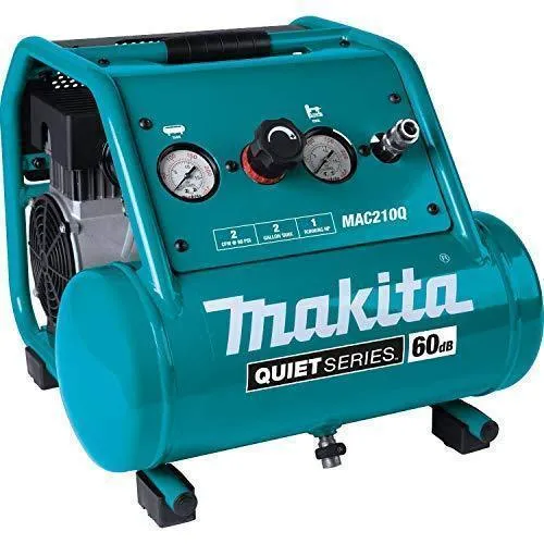 Makita MAC210Q Quiet Series, 1 HP, 2 Gallon, Oil-Free, Electric Air Compressor