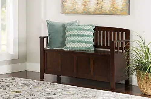 Linon Home Dcor Linon Home Decor Cynthia Storage Bench, 50"w x 17.25"d x 32"h, Walnut