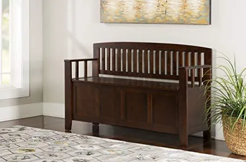 Linon Home Dcor Linon Home Decor Cynthia Storage Bench, 50"w x 17.25"d x 32"h, Walnut