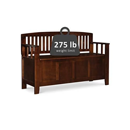 Linon Home Dcor Linon Home Decor Cynthia Storage Bench, 50"w x 17.25"d x 32"h, Walnut