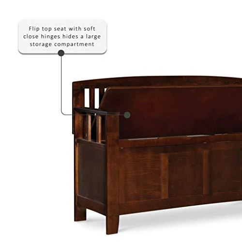 Linon Home Dcor Linon Home Decor Cynthia Storage Bench, 50"w x 17.25"d x 32"h, Walnut