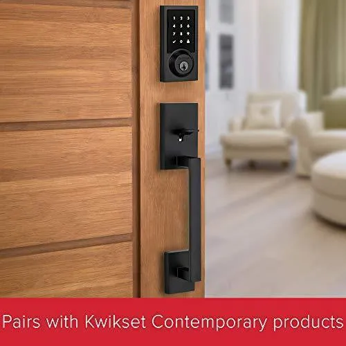 Kwikset 99190-004 Contemporary Premis Touchscreen Keyless Entry Smart Deadbolt Door Lock Works with Apple HomeKit Featuring SmartKey Security, Iron Black