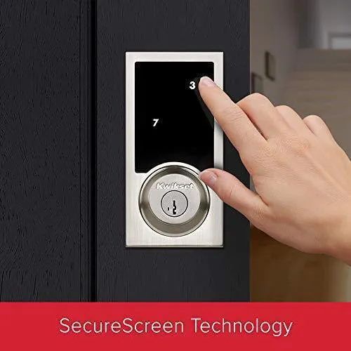 Kwikset 99190-004 Contemporary Premis Touchscreen Keyless Entry Smart Deadbolt Door Lock Works with Apple HomeKit Featuring SmartKey Security, Iron Black
