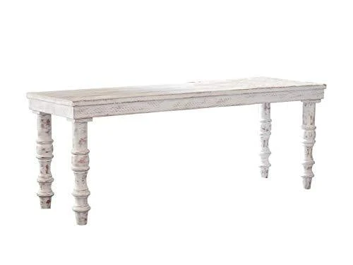 Signature Design by Ashley Dannerville Distressed Vintage Accent Bench, Antique White