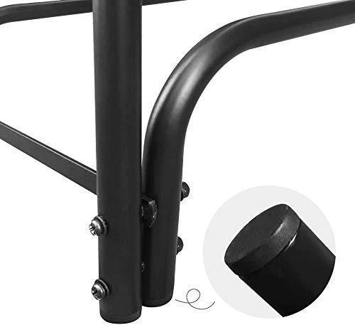 Amagabeli 4ft Firewood Rack Outdoor Log Rack Holder Fireplace Heavy Duty Wood Stacker Patio Deck Metal Kindling Logs Storage Stand Steel Tubular Wood Pile Racks Outside Accessories Black without Cover