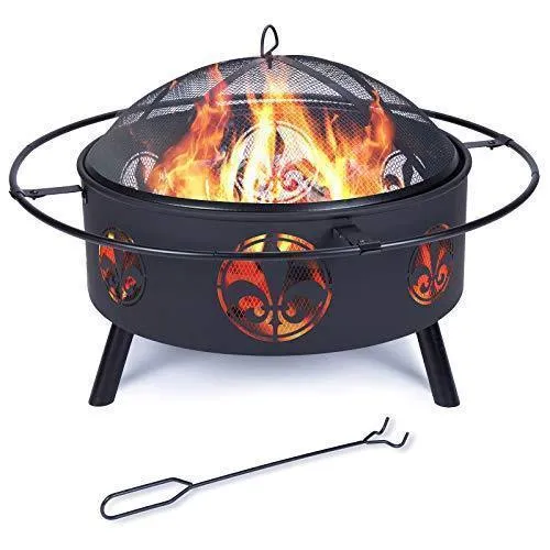 Outdoor Fire Pits Wood Burning Firepits for Outside,32 Inch
