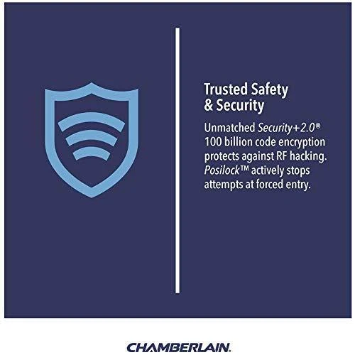Chamberlain B970T Smart Garage Door Opener with Battery Backup - myQ Smartphone Controlled - Ultra Quiet, Strong Belt Drive and MAX Lifting Power, 1.25 HP, Wireless Keypad Included, Blue