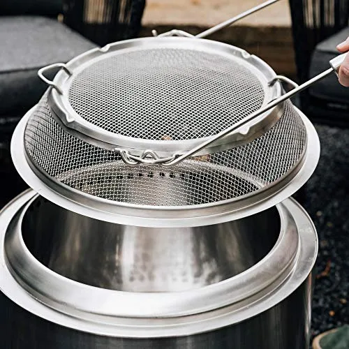 Solo Stove Stainless Steel Bonfire Pit Spark Screen with guilds Shield Protector Mesh Protective Spark Screen for Backyard and Outdoor fire pits Stops Hot Embers