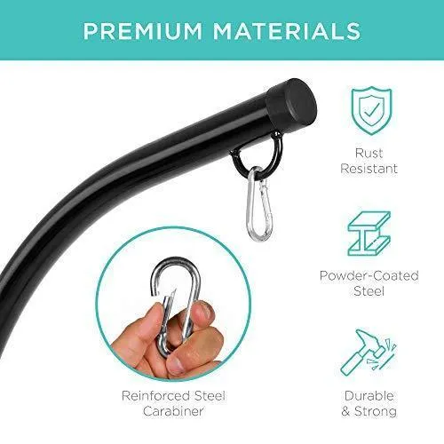 Best Choice Products Metal Hanging Hammock C-Stand for Chair, Porch Swing w/Weather-Resistant Finish, Offset Base, 360-Degree Rotation