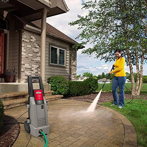 Briggs & Stratton S1700 1700 MAX PSI at 1.0 GPM Electric Pressure Washer with Detergent Injection, 26-Foot High-Pressure Hose, and Turbo Nozzle