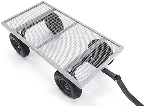 Gorilla Carts GOR1001-COM Heavy-Duty Steel Utility Cart with Removable Sides, 1000-lbs. Capacity, Gray