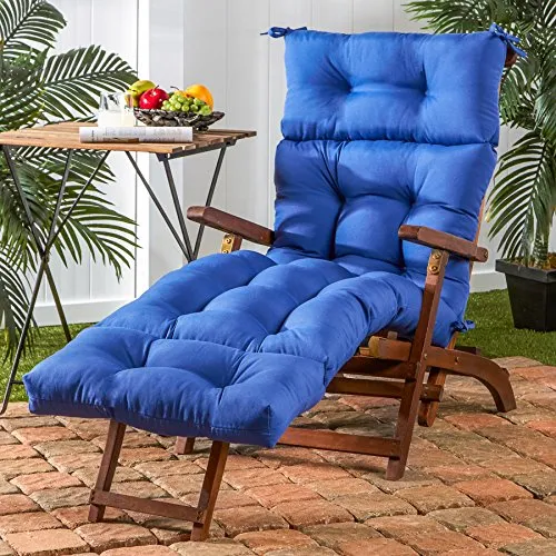 Greendale Home Fashions 72-Inch Indoor/Outdoor Chaise Lounger Cushion, Marine Blue