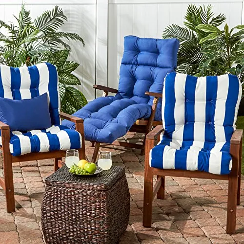 Greendale Home Fashions 72-Inch Indoor/Outdoor Chaise Lounger Cushion, Marine Blue