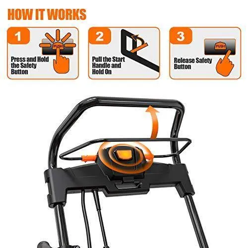 TACKLIFE Snow Blower, 15-Amp, Electric Snow Thrower, 20-in Working Width, 180°Chute Rotation, 30-FT Throwing Distance