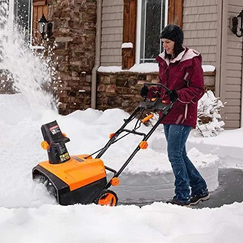 TACKLIFE Snow Blower, 15-Amp, Electric Snow Thrower, 20-in Working Width, 180°Chute Rotation, 30-FT Throwing Distance