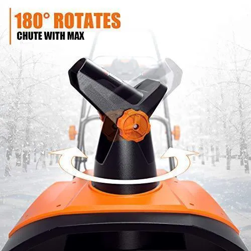 TACKLIFE Snow Blower, 15-Amp, Electric Snow Thrower, 20-in Working Width, 180°Chute Rotation, 30-FT Throwing Distance