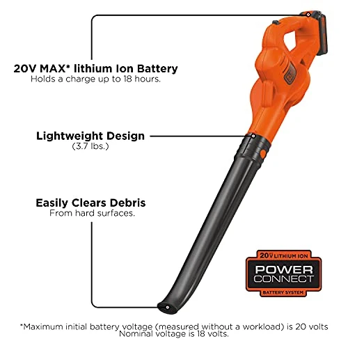BLACK+DECKER 20V MAX* Cordless Sweeper (LSW221), Pack of 1