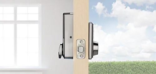 Kwikset 98880-004 SmartCode 888 Smart Lock Touchpad Electronic Deadbolt Door Lock with Z-Wave Plus Featuring SmartKey Security in Satin Nickel