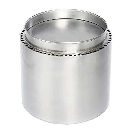 Hi-Flame Bonfire Stove Fire Pit 20.5 Inches All Stainless Steel Heavy Duty Outdoor Smokeless Firepit with Lid Portable Backyard Natural Wood Burning Firebowl, Silver Color
