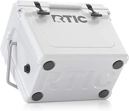 RTIC Hard Cooler, 20 qt, White, Ice Chest with Heavy Duty Rubber Latches, 3 Inch Insulated Walls