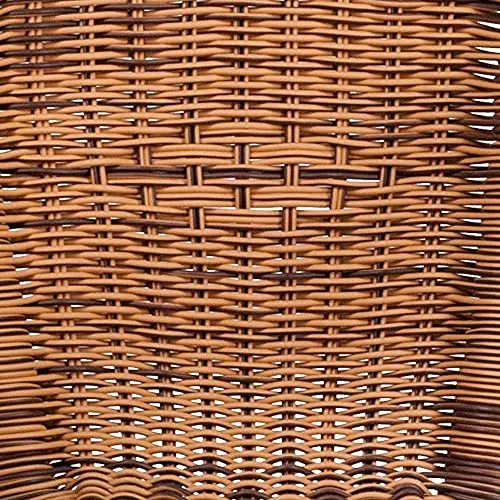 Flash Furniture Cadiz Series Dark Red Bamboo-Aluminum Indoor-Outdoor Restaurant-Patio Chair with Burning Brown Rattan