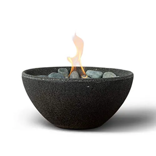 Terra Flame Tabletop Fire Bowls – Graphite Table Top Fire Bowl for Indoor and Outdoor, Portable Fireplace and Table Top Fire Pit for Patio, Basin Design Centrepiece