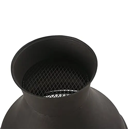 BALI OUTDOORS Outdoor Fireplace Wooden Fire Pit, Chimenea, Brown-Black