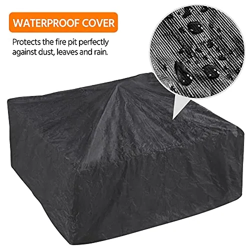 Yaheetech Outdoor Fire Pit 32in Steel Fire Pits Bonfire Firepit Patio BBQ Camping Bronze Outdoor Fireplace with Spark Screen, Mesh Cover Poker, Bronze