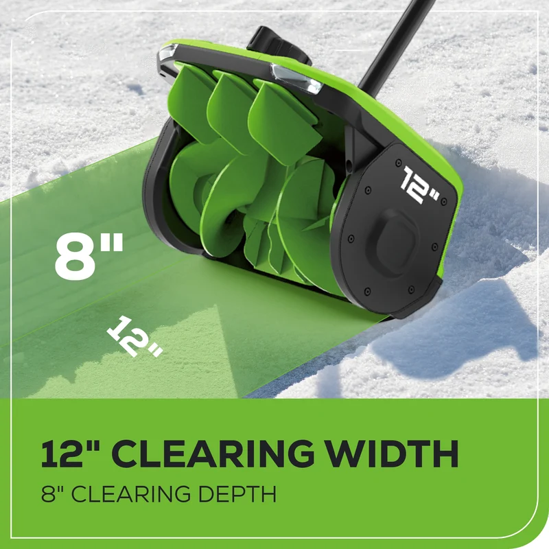 48V (24V x 2) Brushless 12" Snow Shovel & 585 CFM Blower Combo Kit, (2) 4.0Ah Batteries and Dual Port Charger