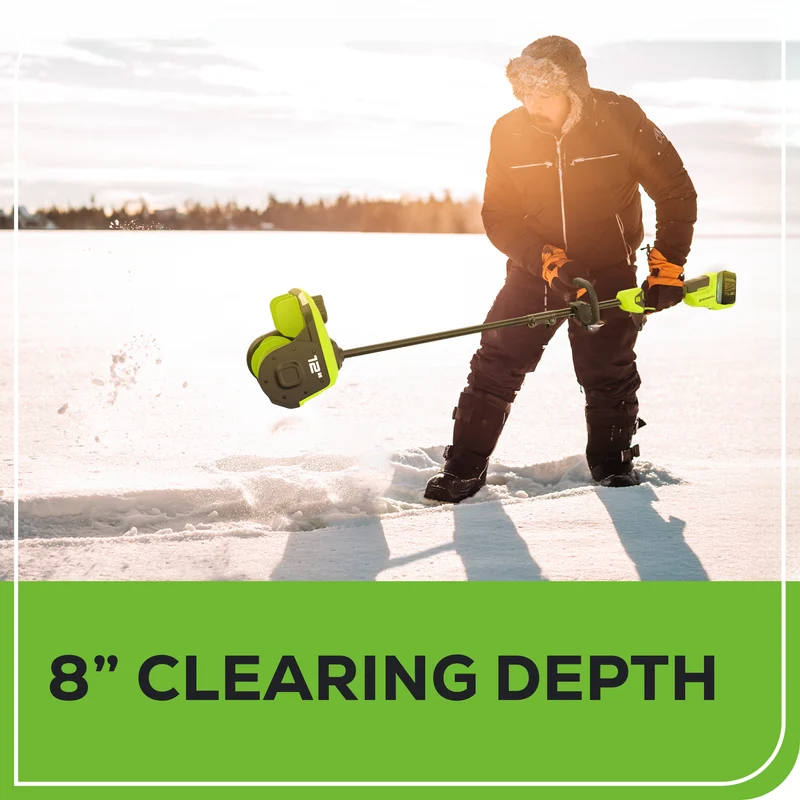 48V (24V x 2) Brushless 12" Snow Shovel & 585 CFM Blower Combo Kit, (2) 4.0Ah Batteries and Dual Port Charger