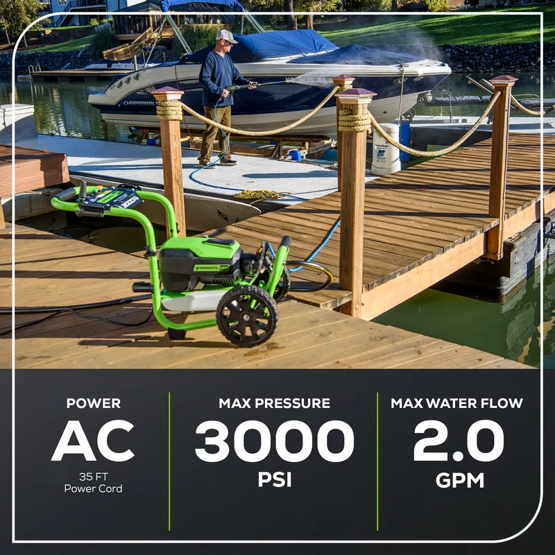 3000 PSI TruBrushless Pressure Washer with BONUS: 15” Surface Cleaner