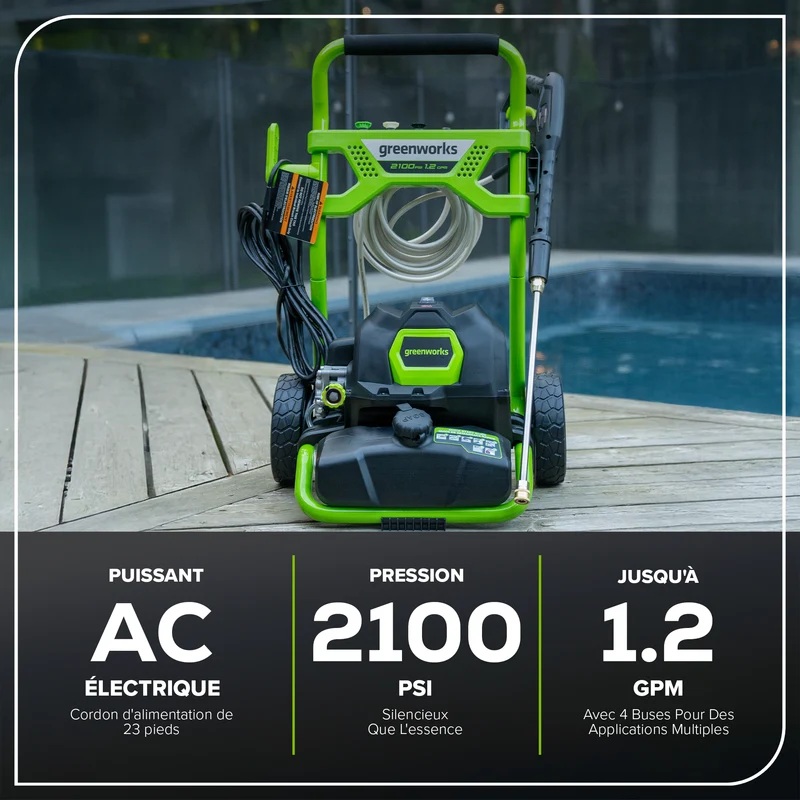 Greenworks 2100 PSI 1.2 GPM Electric Pressure Washer