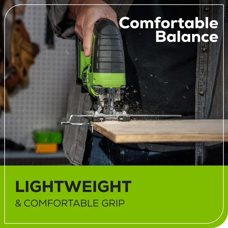 24V Brushless Jig Saw, 2.0Ah Battery & Charger Included