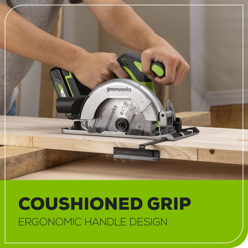 24V 6.5" Brushless Circular Saw, 2.0Ah Battery and Charger Included