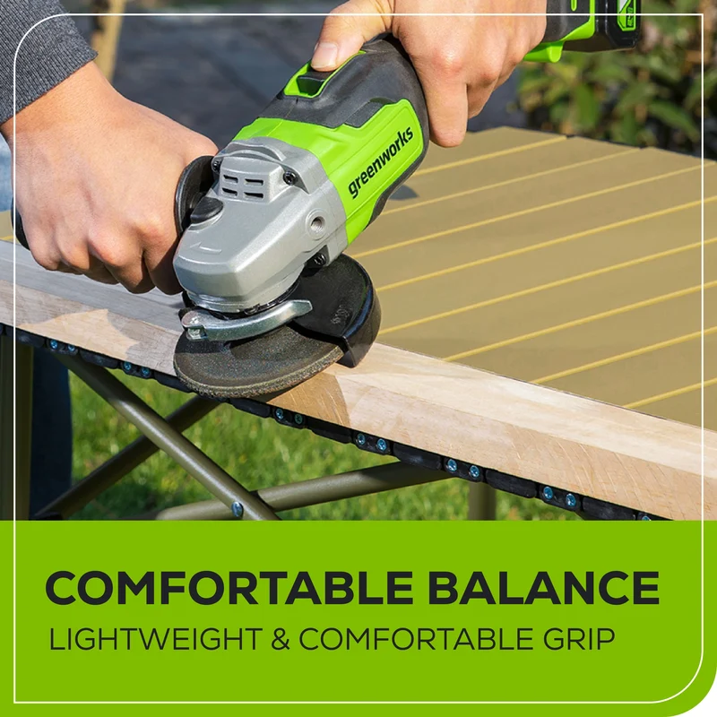 24V Angle Grinder, 4.0Ah USB Battery and Charger Included