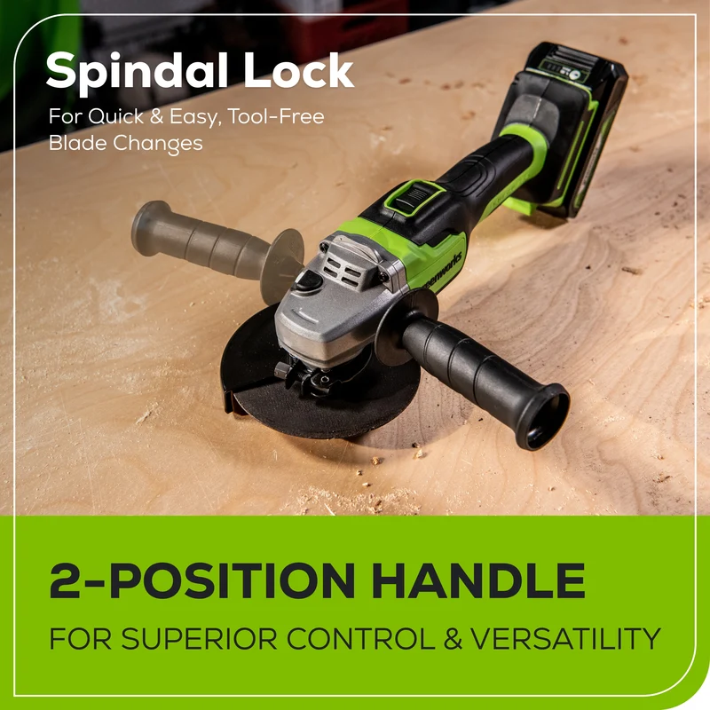 24V Angle Grinder, 4.0Ah USB Battery and Charger Included