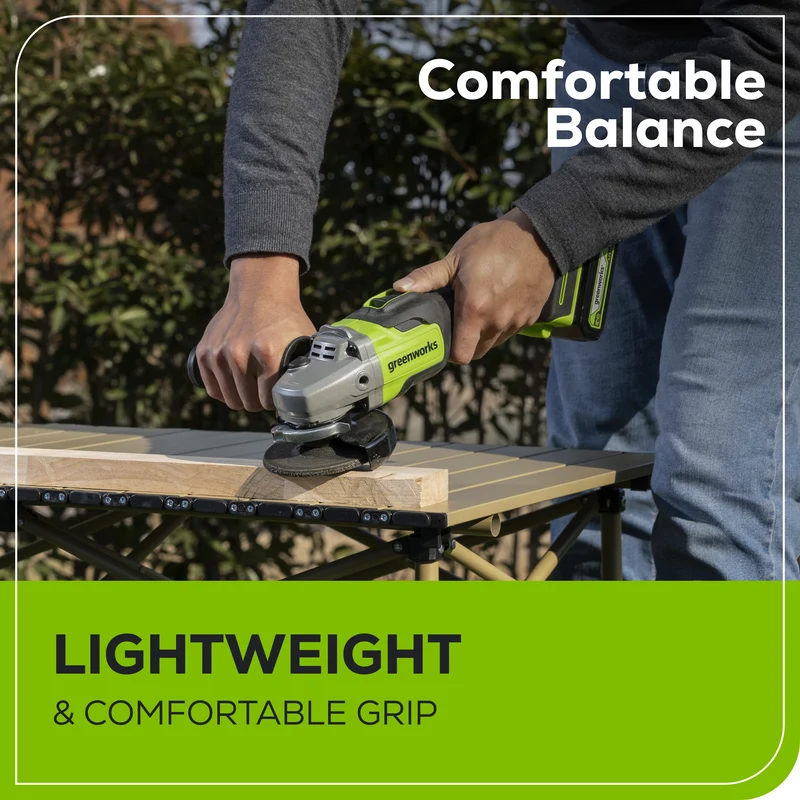 24V Angle Grinder, 4.0Ah USB Battery and Charger Included