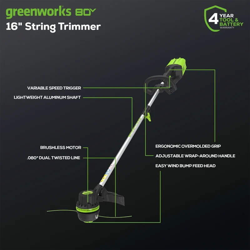 Greenworks 80V TRIO Combo 21-in Brushless Push Mower & 16-in Brushless String Trimmer & 730 CFM - 170 MPH Brushless Blower Combo, (2) 2.0Ah Batteries and 4A Rapid Charger Included