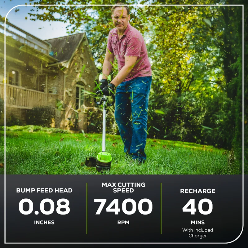 60V 13" String Trimmer, 2.0Ah Battery and Charger Included