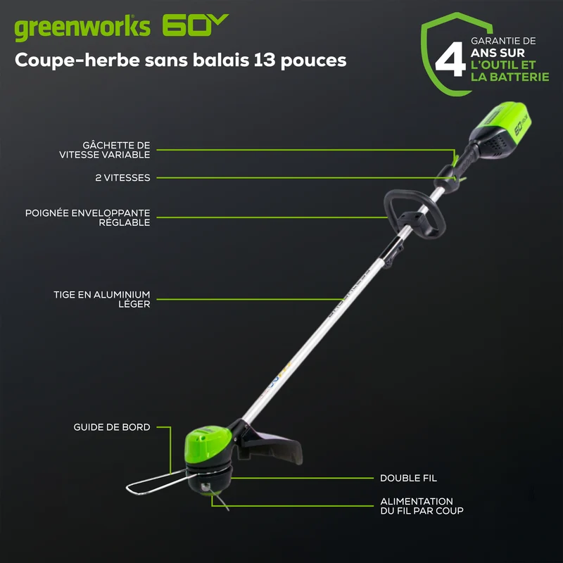 60V 13" String Trimmer, 2.0Ah Battery and Charger Included