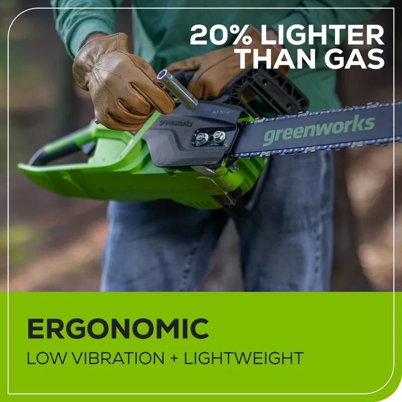60V 18" 2.0kW Brushless Chainsaw, 4.0Ah Battery & Charger Included