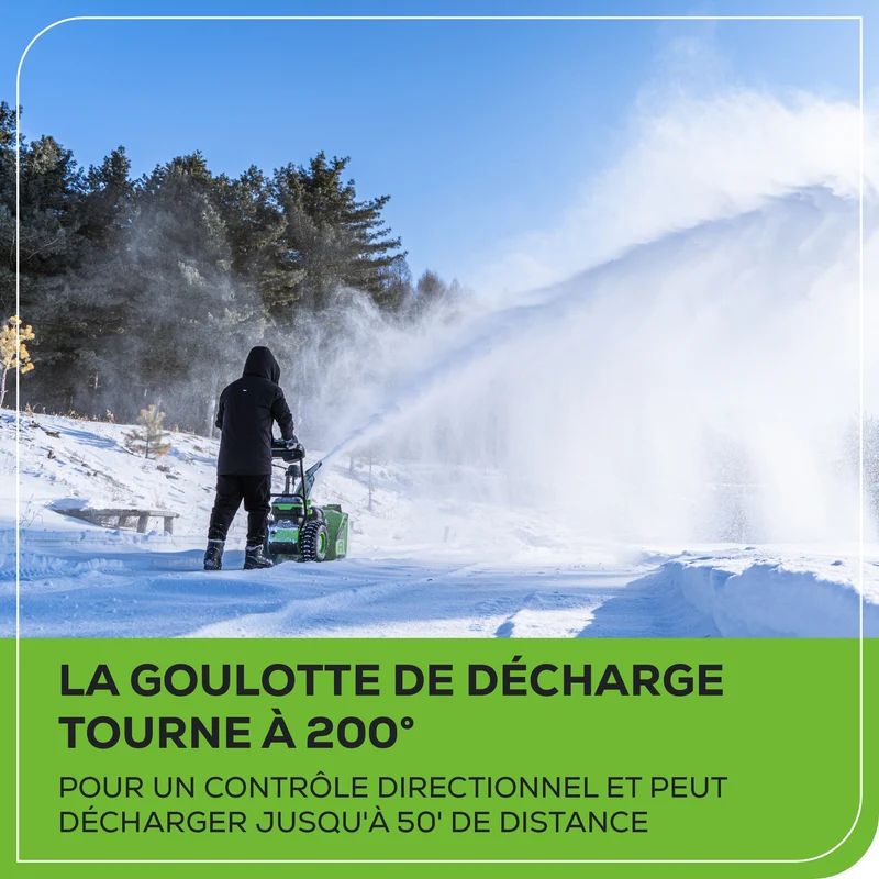 60V 24" Dual Stage Snow Thrower, (3) 5.0Ah Batteries and Dual Port Charger Included